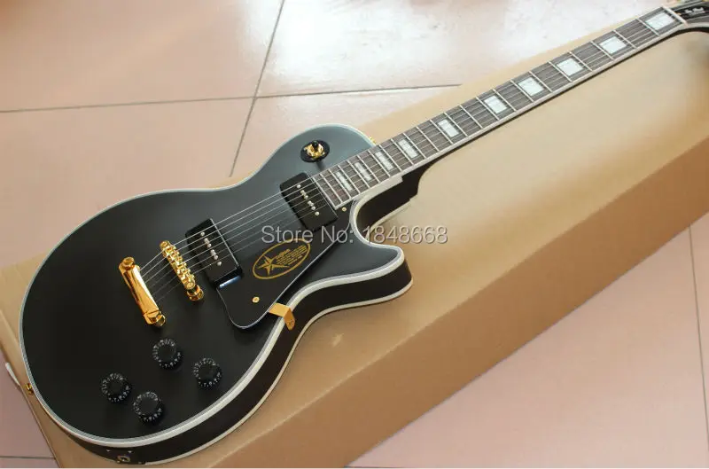 wholesale lp custom electric guitar p90 pickups black lp custom guitar