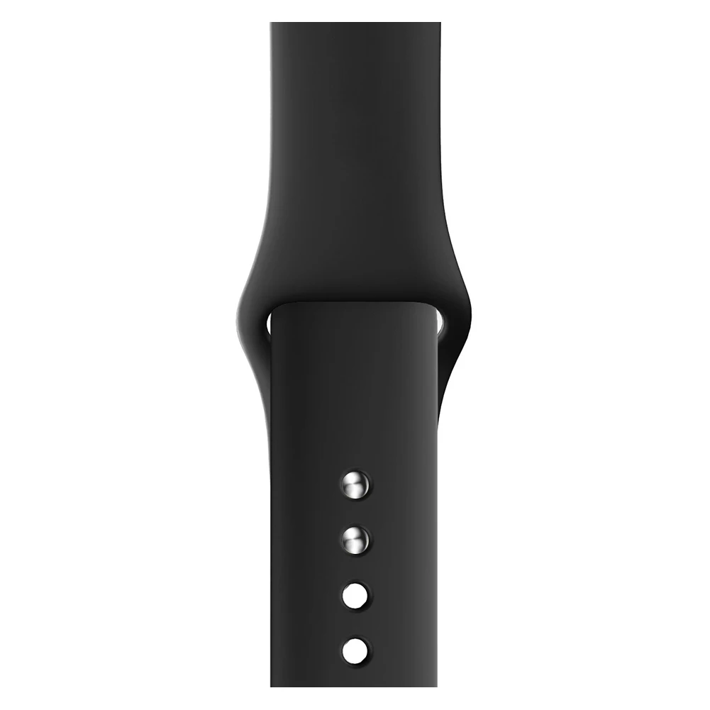 Цветной мягкий силиконовый сменный спортивный ремешок для 38 мм 42 мм Apple Watch 4 3 2 44 мм 40 мм наручный браслет ремешок для iWatch ремень - Цвет: Черный
