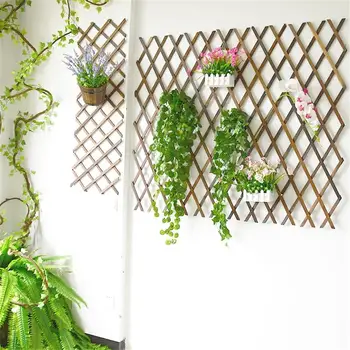 

55cm Retractable Outdoor Wood Fence Indoor Outdoor Decorations Fence Garden Balcony Vine Frame Wedding Shooting Props