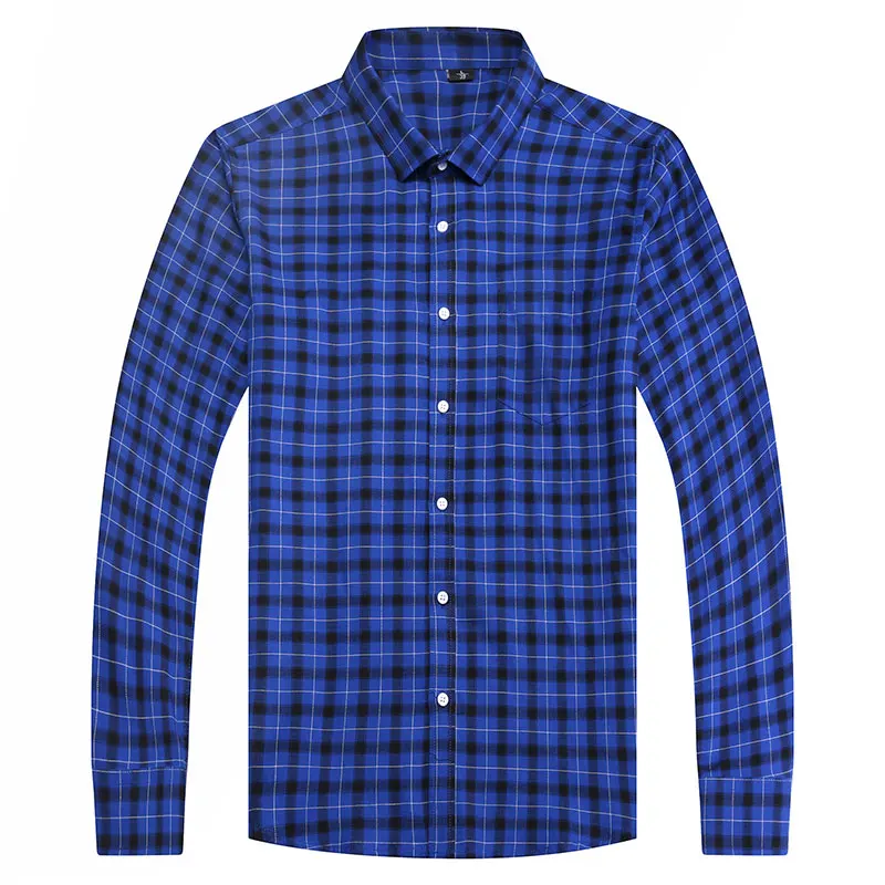 

Men Long sleeve Shirt Slim fit 2019 Spring New Business style Casual Male Plaid Cotton Shirts C017