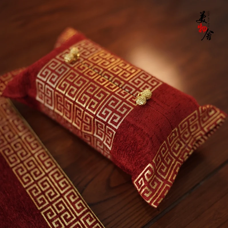 Freeshipping Back Shape Stripes Luxury Customized Wedding Room Car Hotel Decorative Embroidery Tissue Box Napkin Holder Cover