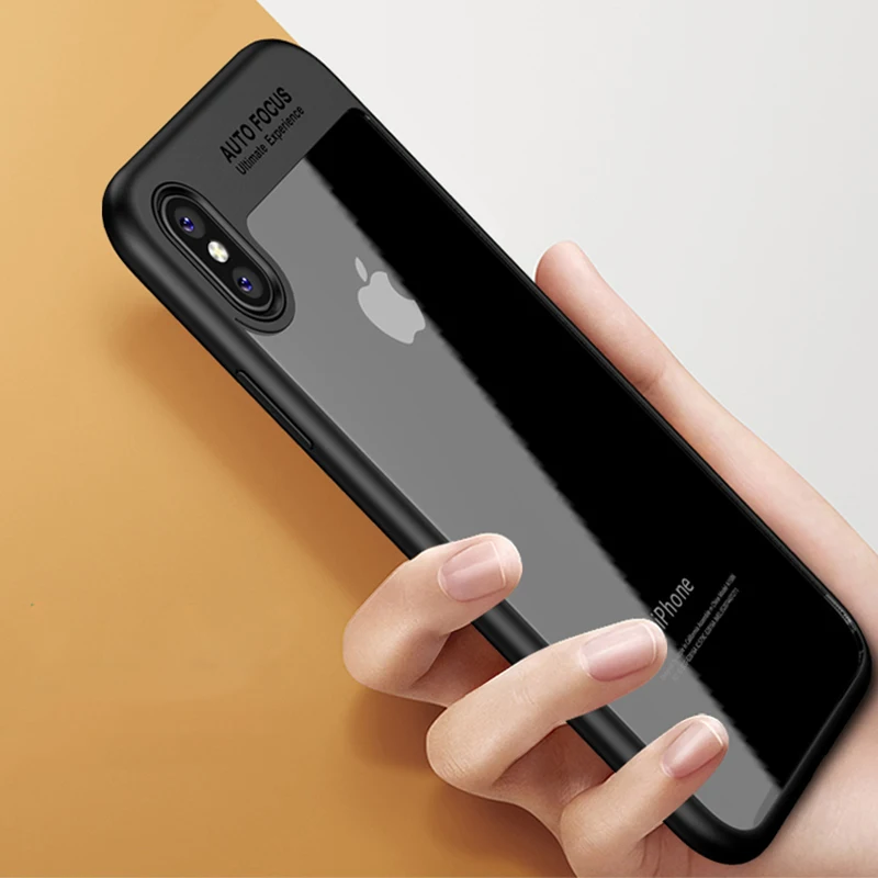 Чехол для iPhone 6 6S 7 8 Plus X XR XS Max прозрачный акриловый силиконовый чехол с краями