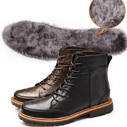 Мужские походные ботинки, новинка зимы 2018, теплые ботинки martin из воловьей кожи, уличные Нескользящие армейские ботинки, мужская хлопковая