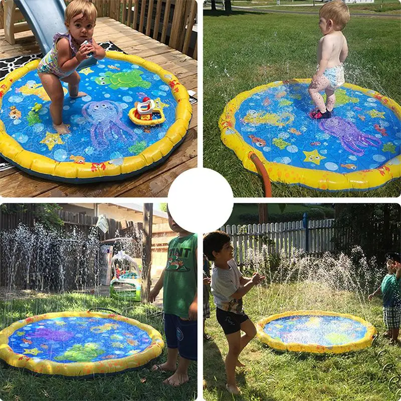 Best  39 Inches Summer Play Water Games Toy Lawn Inflatable Sprinkler Cushionfor Kids Baby