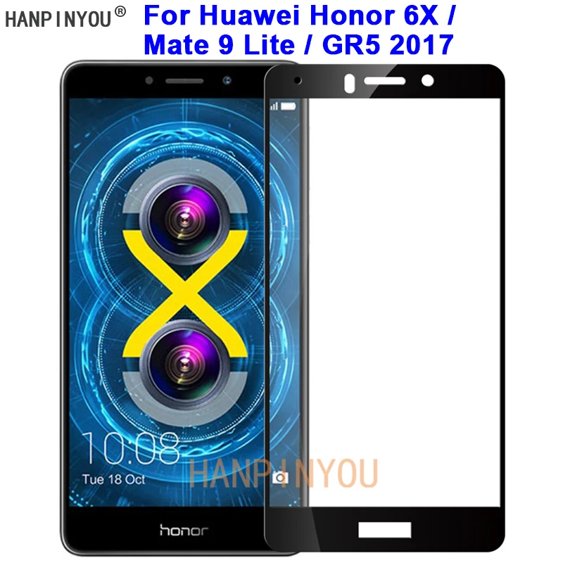 Для Huawei Honor 6X / Mate 9 Lite GR5 2017 9H твердость 2.5D полное покрытие Закаленное стекло пленка