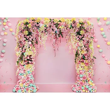 

Customized printing pink wedding wall photo backgrounds for party decoration photography backdrops