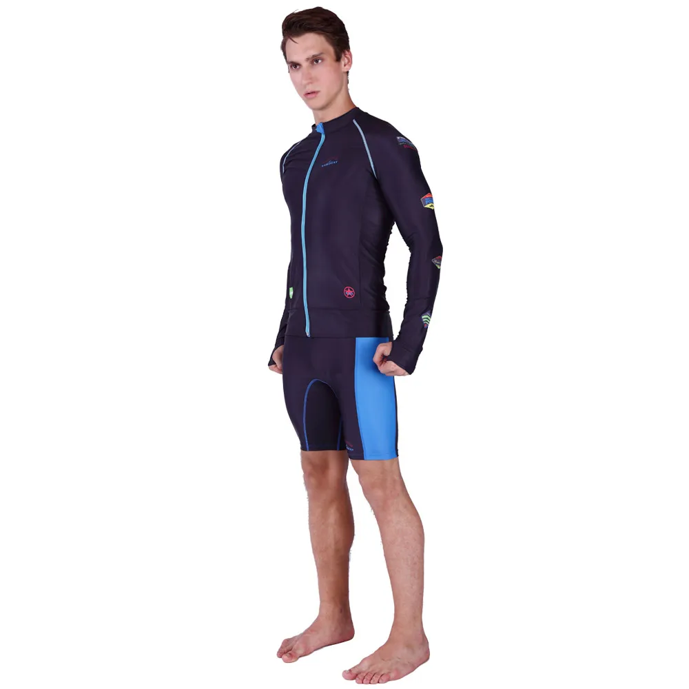 SABOLAY гидрокостюм мужской солнцезащитный сёрфинговая куртка на молнии купальник анти-УФ открытый водный спорт скоростной сухой мужской плавательный водолазный костюм