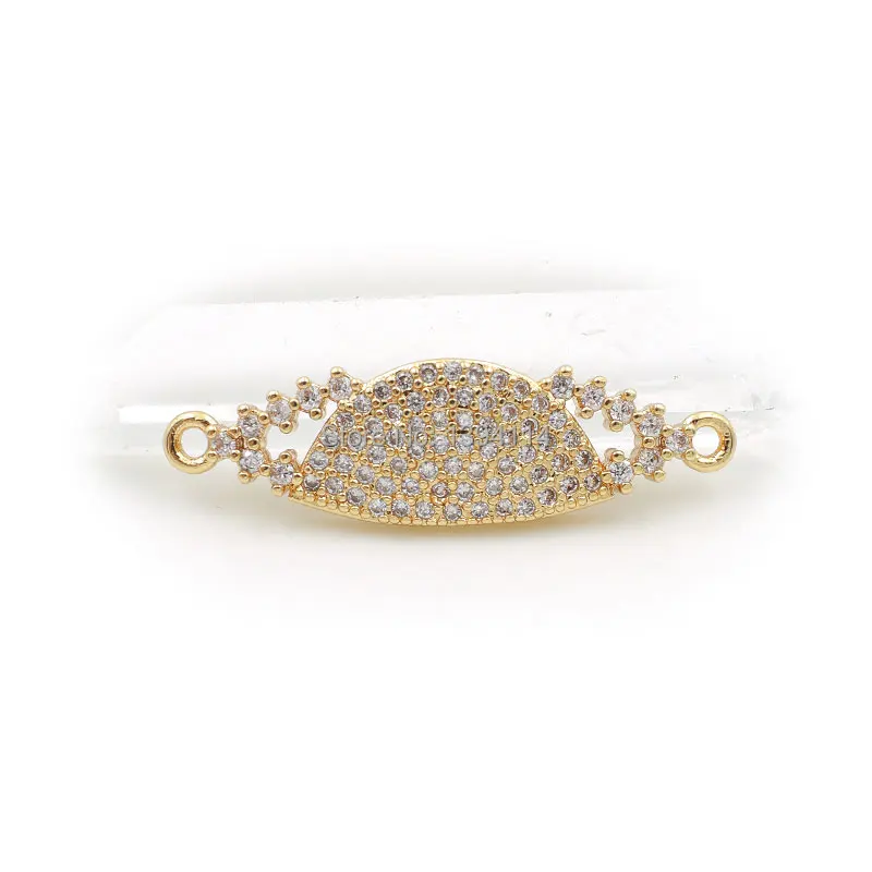 28*8*2 мм Micro Pave Clear CZ дуговой разъем подходит для мужчин и женщин для изготовления DIY браслеты ювелирные изделия