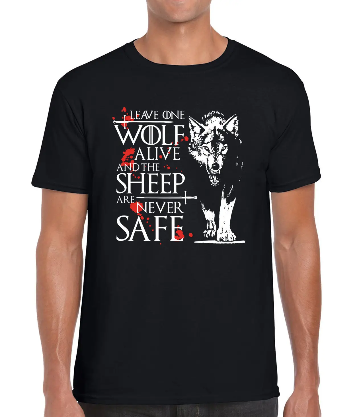 Leave One Wolf Alive - Arya Game of Thrones Stark Quote Inspired T-Shirt summer o neck tee free shipping cheap tee2019 hot tees | Мужская