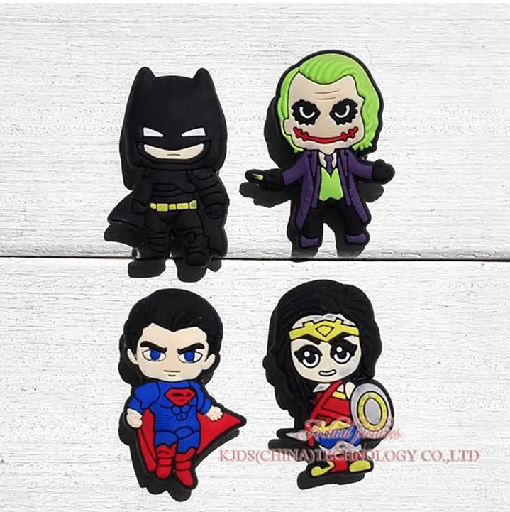 

Single Sale batman vs superman 1pc PVC Shoe Charms,Shoe Buckles Accessories Fit Bands Bracelets Croc JIBZ,Kids Party X-mas Gift