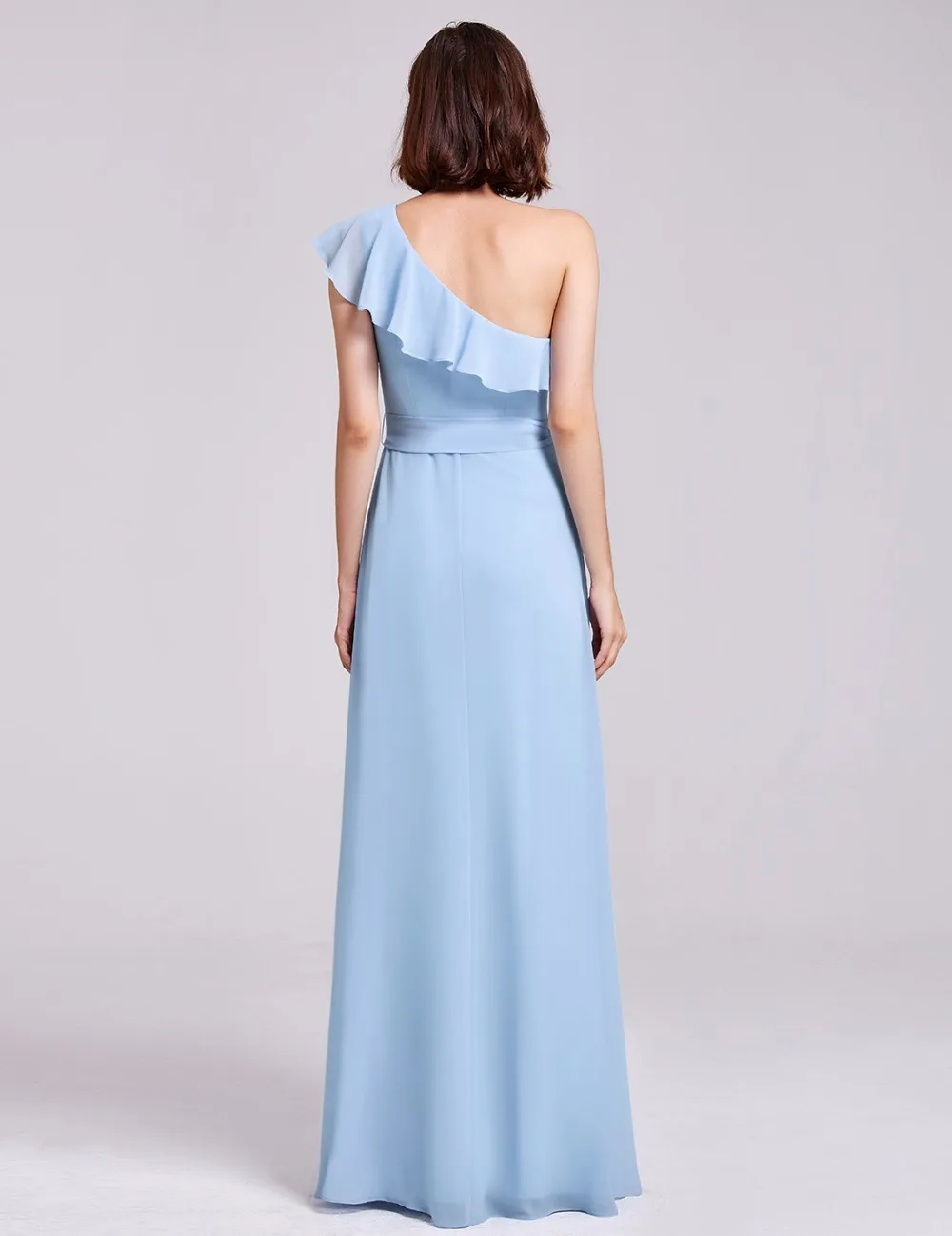 Ever Pretty женское элегантное сексуальное длинное платье подружки невесты весеннее шифоновое ТРАПЕЦИЕВИДНОЕ синее официальное свадебное платье Vestido Gala