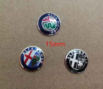 

100X 15mm Gold Green Black ALFA ROMEO Car Logo Key Fob Emblem Badge Sticker for Mito 147 156 159 166 Giulietta Spider GT Brera