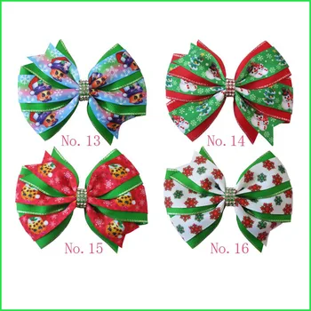 

100 BLESSING Girl 4.5" Two Tone Wendy Hair Bow Clip Winter Halloween Christmas