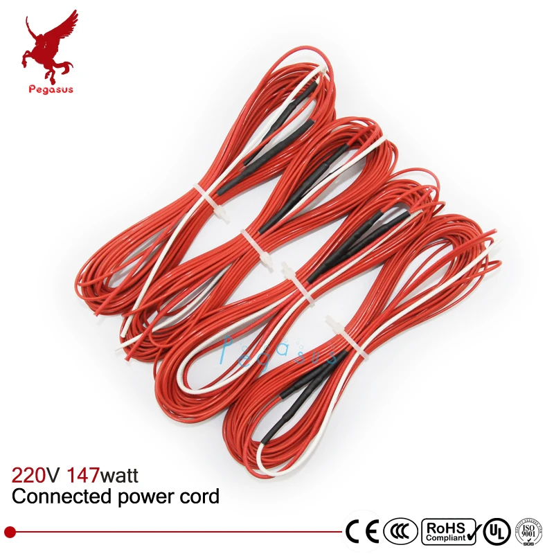 

F12K 10meters 147w 33ohm Carbon fiber heating wire PTFE Teflon connected Power cord heating wire Heating cable