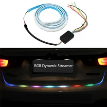 Car Rear Trunk Tail Light RGB Dynamic Streamer Brake Turn Signal Lamps Leds Warning Lights Strips LED Strip Lighting Car-styling