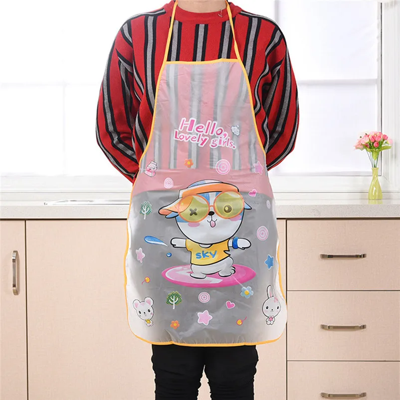 High Quality kitchen aprons for women Home Waterproof Cute Cartoon Kitchen Restaurant Cooking Bib apron dress avental 5S10#N (2)