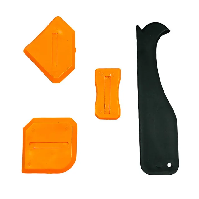 Portable 4/9pc Door and Window Glass Silicone Cement Scraper Tool Silicone Sealant Applicator Scraper Cement Removal Tool Kit - Цвет: 4pcs Orange C