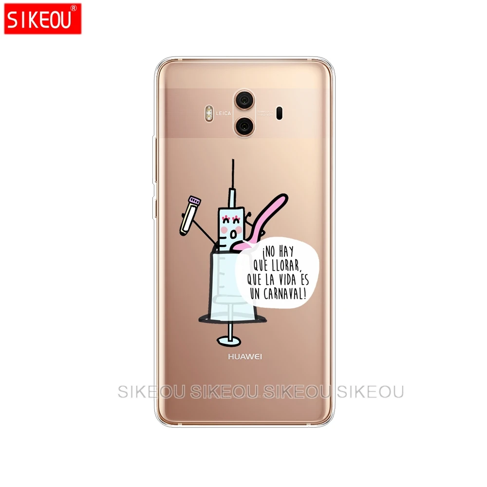 Силиконовый чехол для телефона Huawei mate 7 8 9 10 pro LITE мультяшный Прозрачный