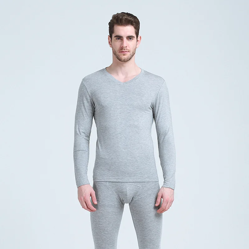 Long johns men modal thin thermal underwear V neck elastic body shapers Asian size XL to 6XL very large size 3