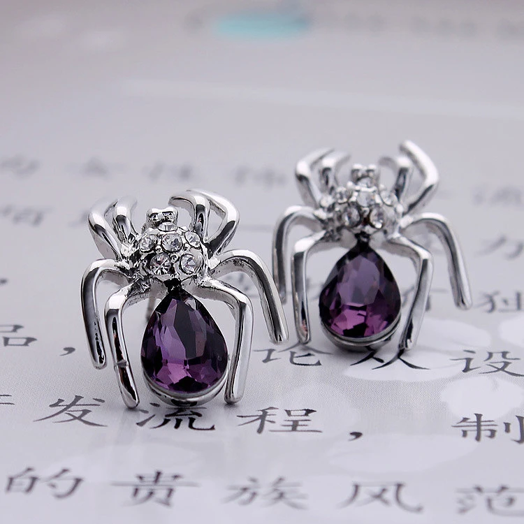 

Hot Sale Sexy Crystal Spider Earrings Jewelry for Girl LM-E051 Welcome Drop Shipping