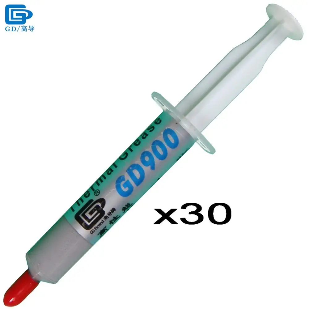 

GD900 Thermal Conductive Grease Paste Silicone Plaster Heat Sink Compound 30 Pieces Net Weight 7 Grams High Performance Gray SY7
