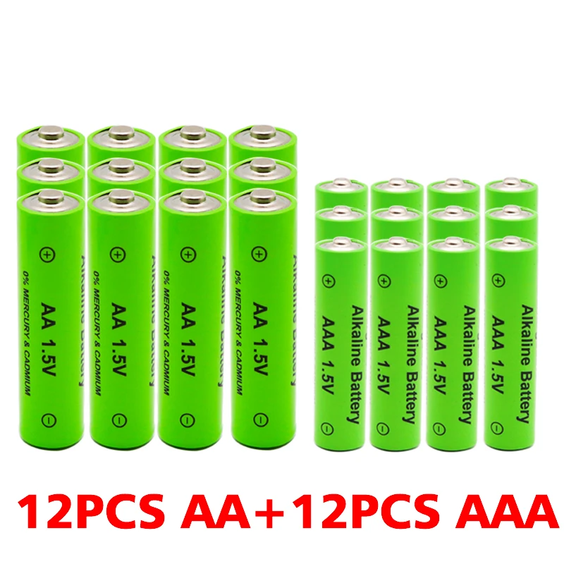 AA+ AAA, новинка, перезаряжаемая батарея AA 1,5 в, щелочная батарея AAA 2100-3000 ма/ч, фонарь, часы, mp3-плеер, сменная никель-металл-гидридная батарея - Цвет: 12AA-12AAA