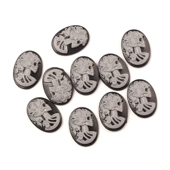 

20pcs 25x18mm Skull Resin Flatback Cabochon Jewelry Findings Scrapbooking For Jewelry Making Supplies & Accessories For Pendants