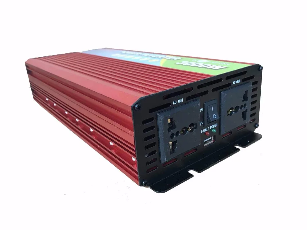 Auto Power Inverter 3000w DC 12V to AC 230V Modified Sine Wave for road trip laptop