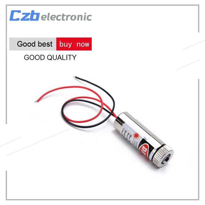 

650nm 5mW Red Cross Line Laser Module Head Glass Lens Focusable Industrial Class Grade 3V 5V