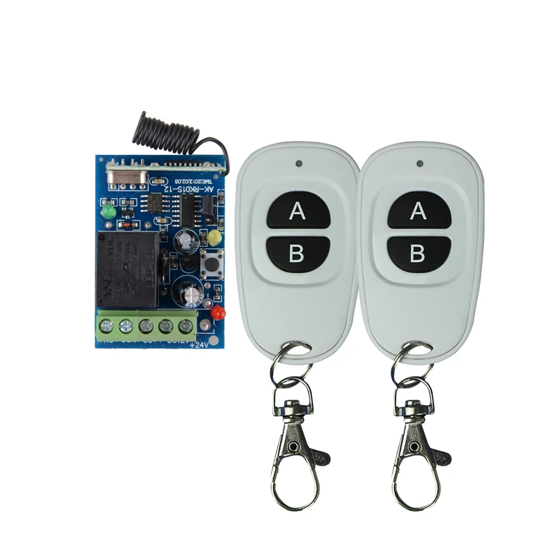 

Hot Sales New DC 12V 1 CH 1CH RF Wireless Remote Control Switch System,2 X Transmitter + Receiver,315Mhz 433 MHZ