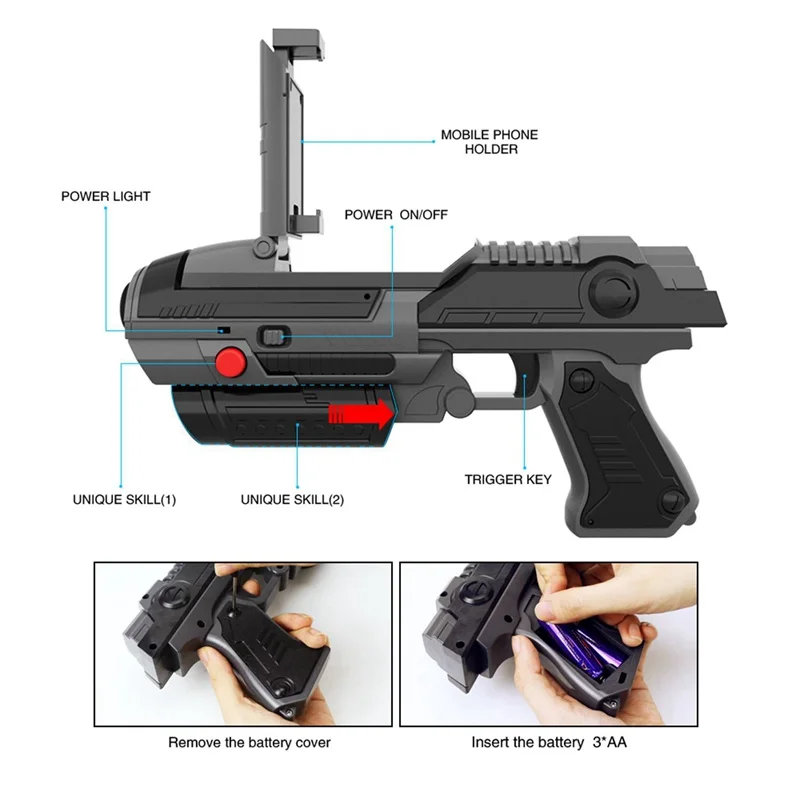 VR игра AR пистолет стрельба игры смартфоны Bluetooth управление игрушка для IOS Android воздушные пушки
