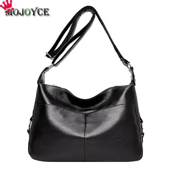 

PU Leather Solid Shoulder Bags Women Pure Color Large Capacity Handbags Female Soft PU Crossbody Messenger Casual Bags Tote