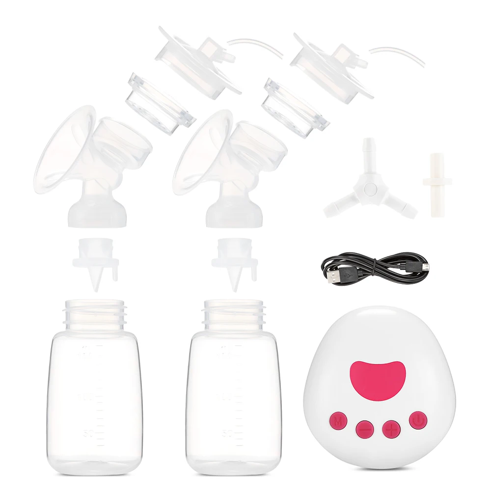 Real bubee Мощный двойной Электрический молокоотсос с бутылочкой для молока Удобный USB PP bpa Бесплатный молокоотсос насосы для грудного вскармливания ребенка