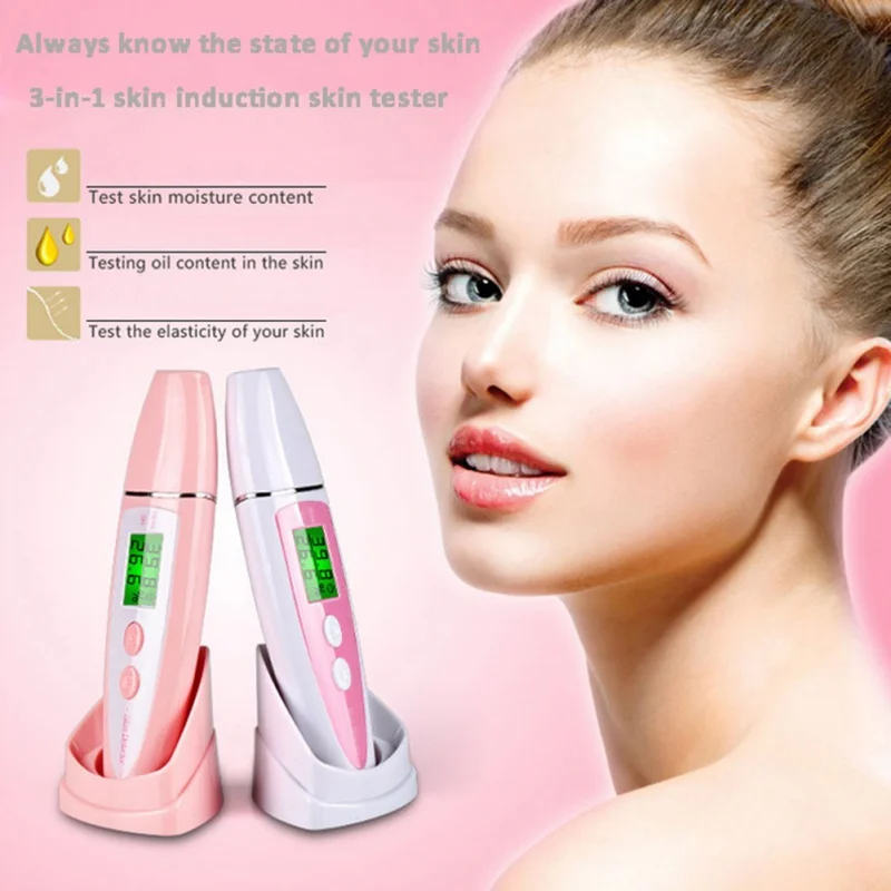 LCD Digital Skin Moisture Meter Skin Care Tester Moisture Oil Content