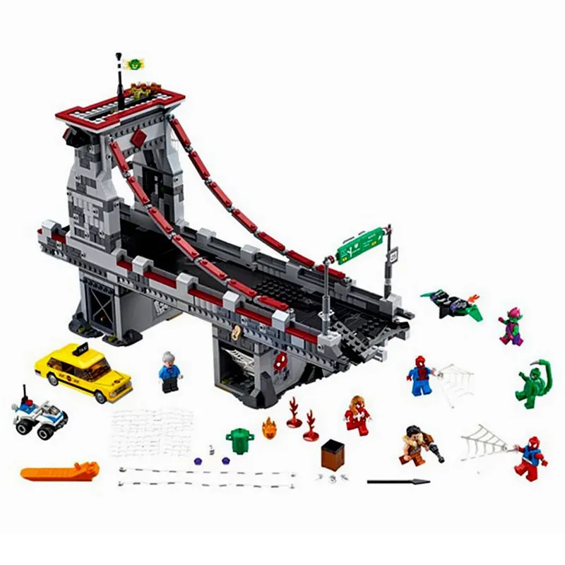 

Block Marvel Super Heroes Spiderman Web Warriors Ultimate Bridge 1165Pcs Building Blocks Toys For Children Legoing Blocks