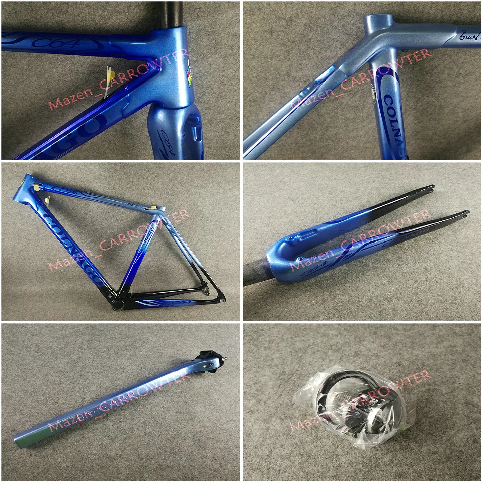 Best Blue Black Colnago C64 carbon road frames Handlebar Saddle Bottle cages 50mm carbon wheels 11
