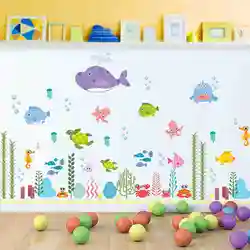 Подводный рыбы море пузыри черепаха стены Книги по искусству декоративные Ванная комната дети Украшения в спальню плакат C Книги по