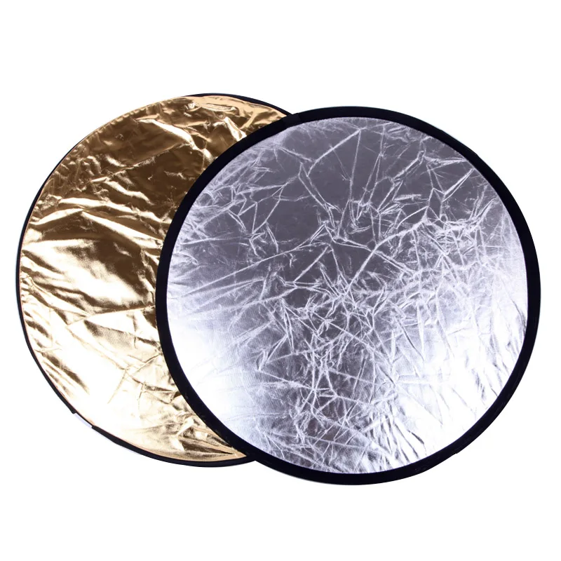 Foldable 2 in1 Portable Light Reflector of 43"/110cm Handhold Multi Collapsible Disc Light