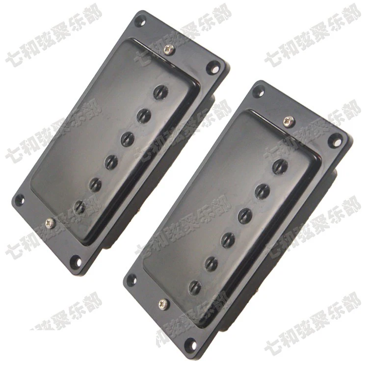 

A Set of 2 Guitar Humbucker Double Coil Pickups For Guitar,Bridge & Neck Pickups (Black Cover With Black Frame)