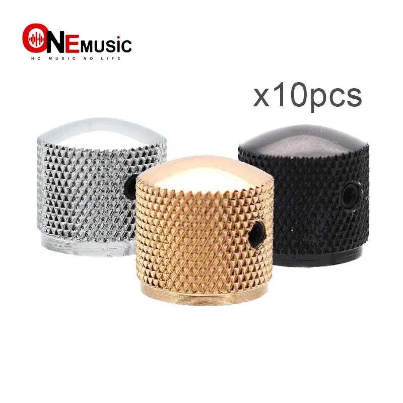 

10pcs Metal Dome Tone Tunning Knob with Hexagon Screws Lock Volume Control Buttons for Electric Guitar Bass Black/Chrome/Gold