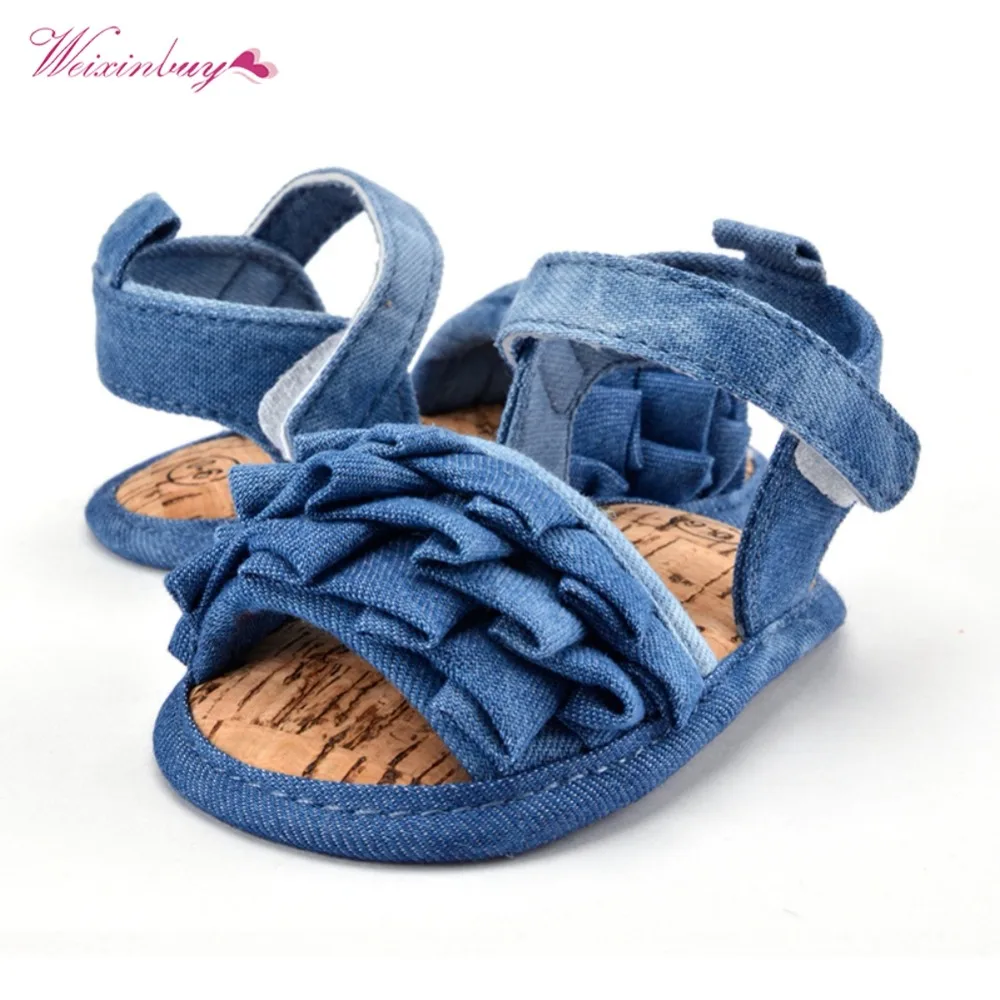 WEIXINBUY/летние сандалии принцессы для девочек; обувь с мягкой подошвой для малышей