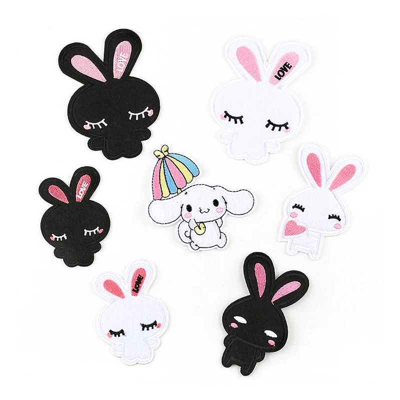 

Cartoon rabbit animal Patches Appliques On Clothes Badges Clothing Decor Design Washable diy Apparel Sewing Accessory Patches