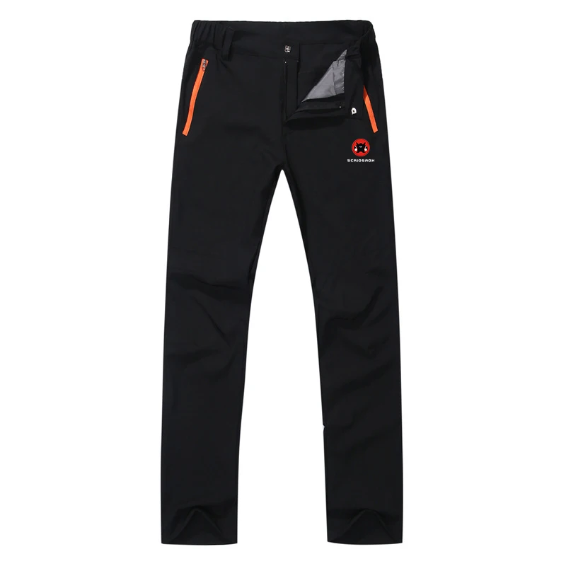 Новые быстросохнущие летние эластичные походные брюки для мужчин и женщин, анти-УФ спортивные водонепроницаемые ветрозащитные быстросохнущие брюки - Цвет: Men Black