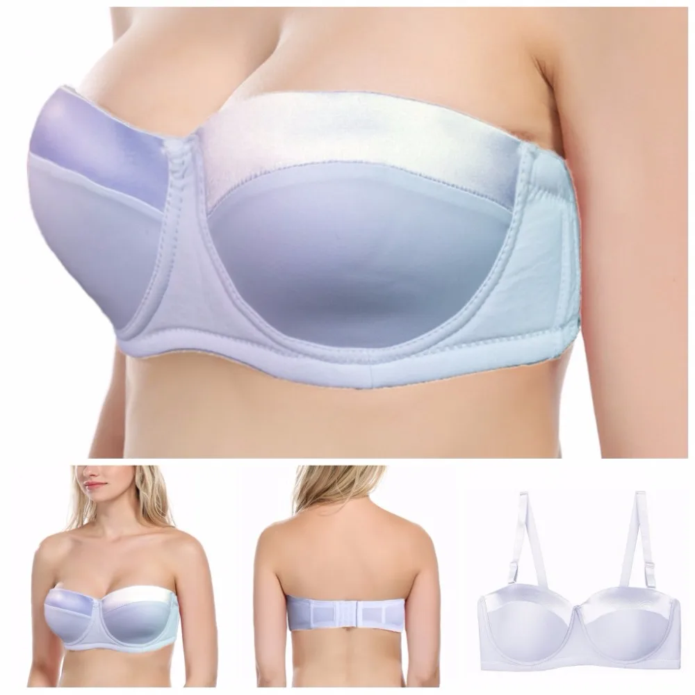 Women Strapless Bra Plus size 32-46 B/C/D/DD/E/F/G Half Cup Multiway Balcontette Bra with Straps N059 Women Strapless Bra Plus size 32-46 B/C/D/DD/E/F/G Half Cup Multiway Balcontette Bra with Straps N059