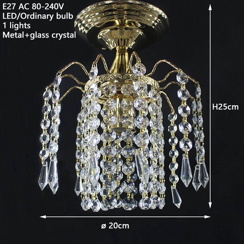 Современный Лофт золотого цвета ретро Хрустальный блеск потолочные светильники E27 Plafonnier светодиодный потолочный светильник для гостиной спальни