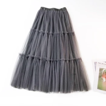 European Style Swing Skirts Fashion Solid Color Wooden Ear High Waist Maxi Skirt Sweet Ruffles Bridesmaid A-Line Skirt Ball Gown sweet style solid color button embellished women s suspender skirt