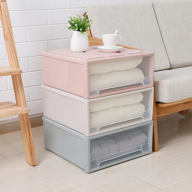 

1PC Eco-Friendly Clothes Storage Box Case Plastic Storage Box Drawer Type Underwear Bra Socks Tie Organizer Thickened Lockers