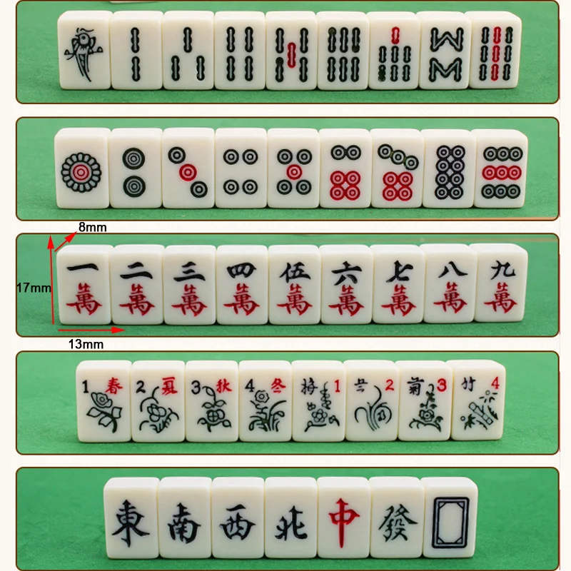 6 In 1 Mahjong Portable Folding Plastic Boxes Majiang Set Table Game Mah-jong Poker Travelling Indoor Entertainments Board Games