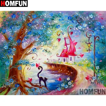 

HOMFUN Full Square/Round Drill 5D DIY Diamond Painting "Oil painting landscape" Embroidery Cross Stitch 5D Home A07922