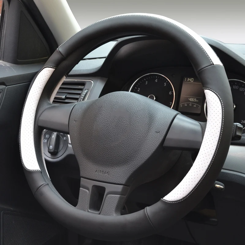 

Universal Car Steering-wheel Cover Fit 37CM - 38CM Car-styling Sport Wheel Cover Artificial Leather with Holes Breathable